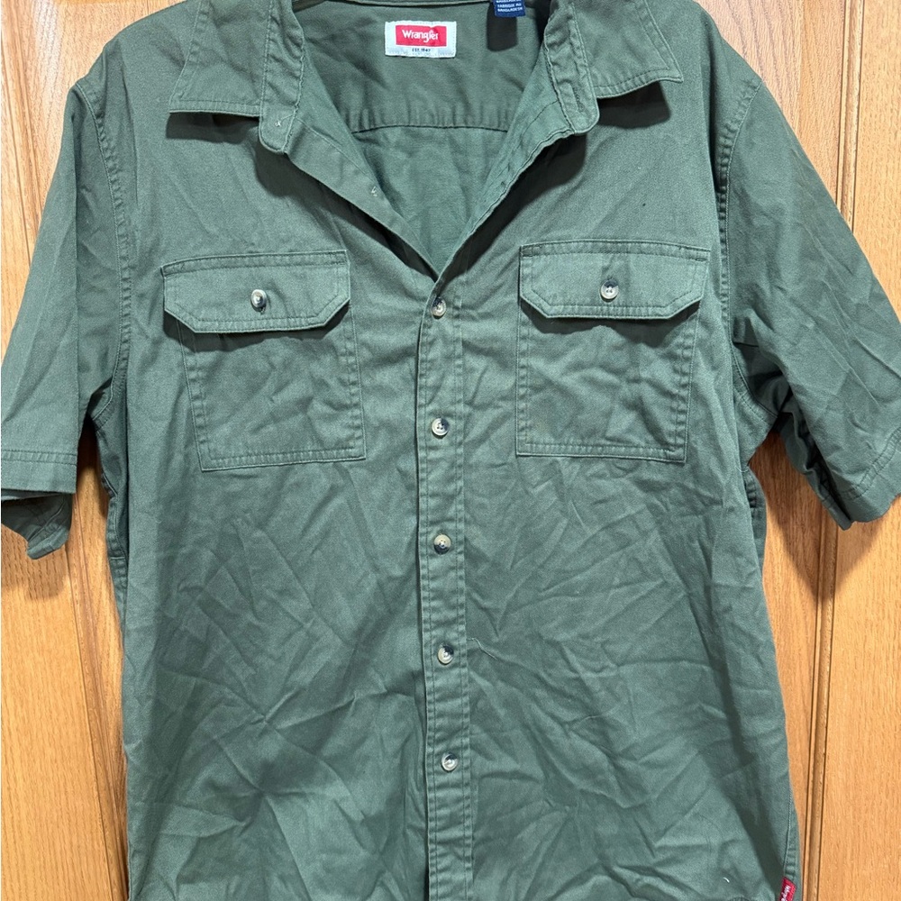 Wrangler Green Casual Button Down Shirt